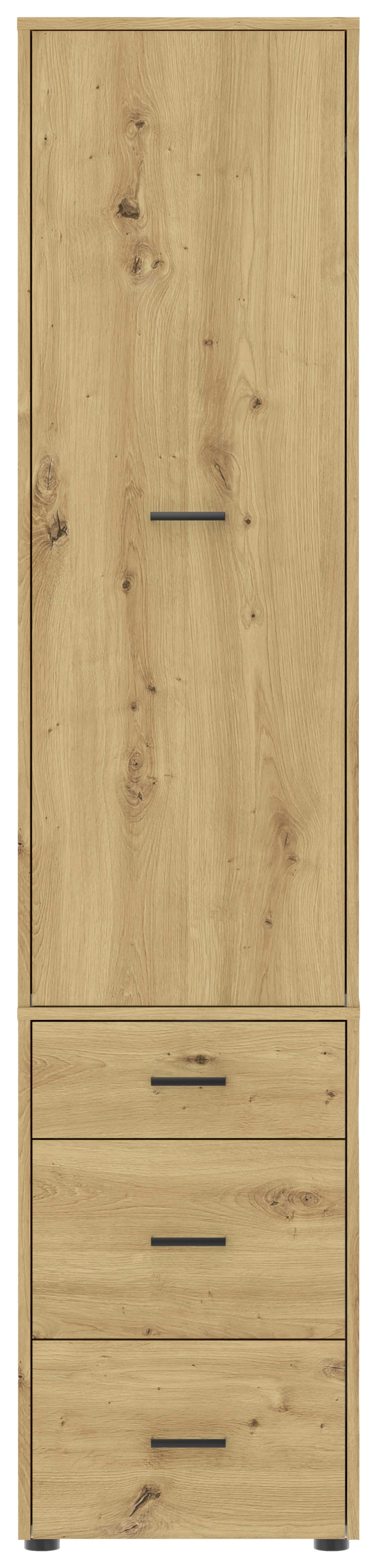Kleiderschrank Kivo Eiche Artisan Dekor, B: 45 cm - Eiche Artisan, Basics, Holzwerkstoff (45/199,6/52,1cm)