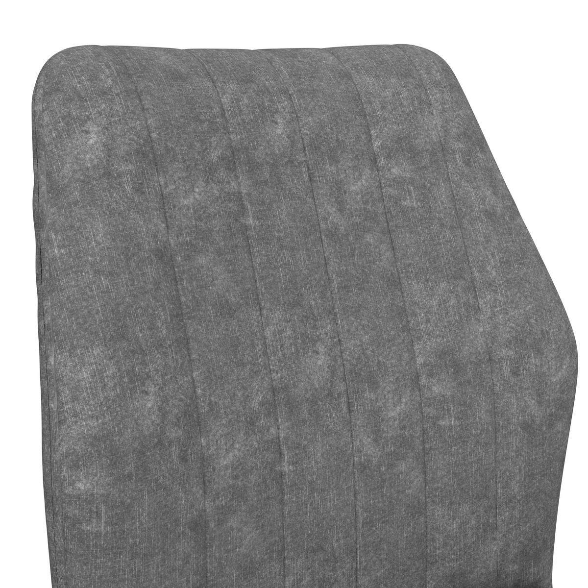 Vierfußstuhl Johanna Bezug Webstoff grau - Schwarz/Grau, MODERN, Textil/Metall (46/90/60cm)