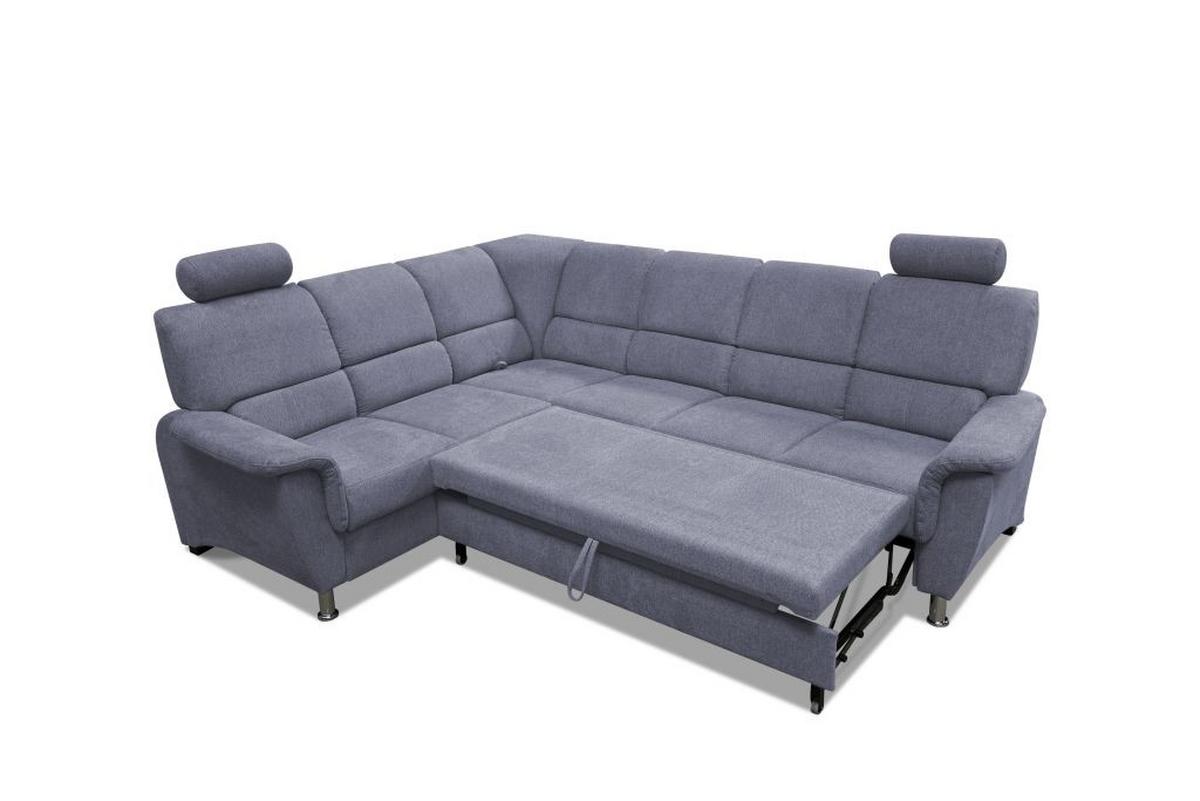 Ecksofa Marsylia Blaugrau S: 216x270 Cm - Silberfarben/Blaugrau, Design, Holz/Textil (216/270cm) - Livetastic
