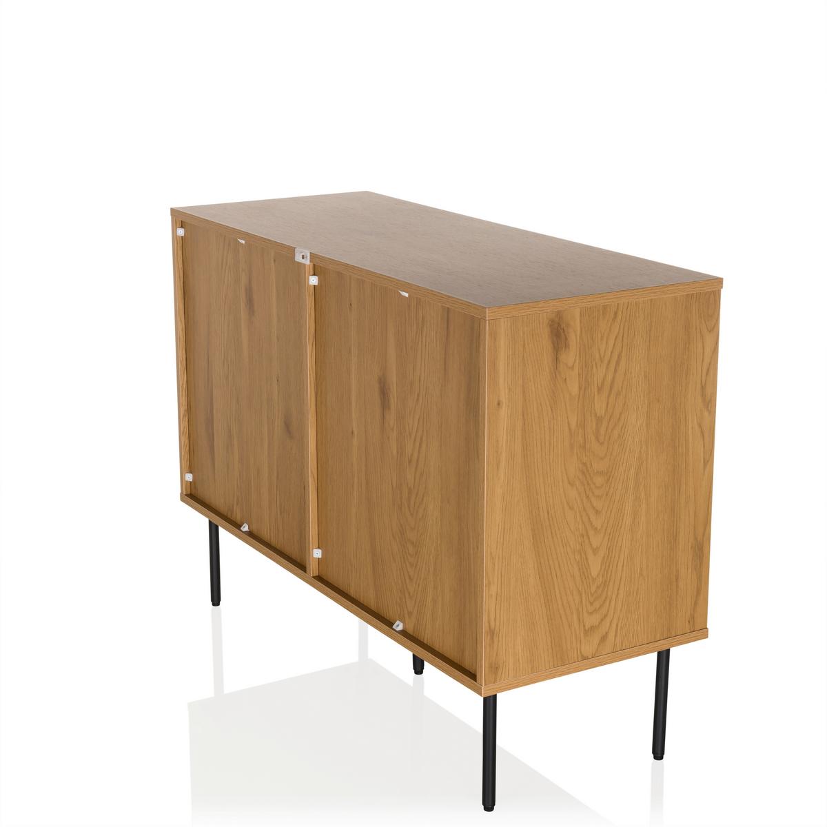 Linno S Sideboard Eichefarben B: 100 Cm - Eichefarben/Schwarz, MODERN, Holzwerkstoff (100/74/40cm) - MID.YOU