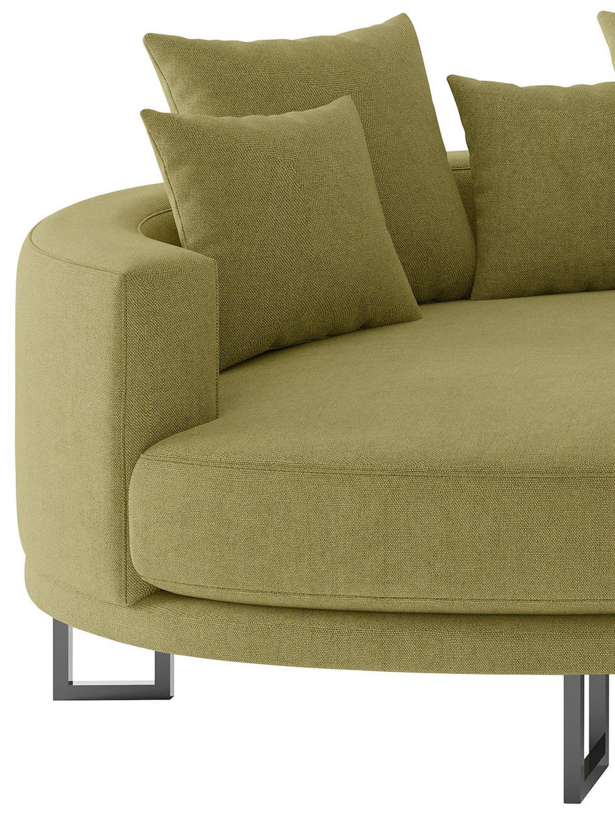 Bigsofa Natalia Olivgrün S: 150x283 cm - Schwarz/Olivgrün, Design, Textil (150/283cm) - Livetastic