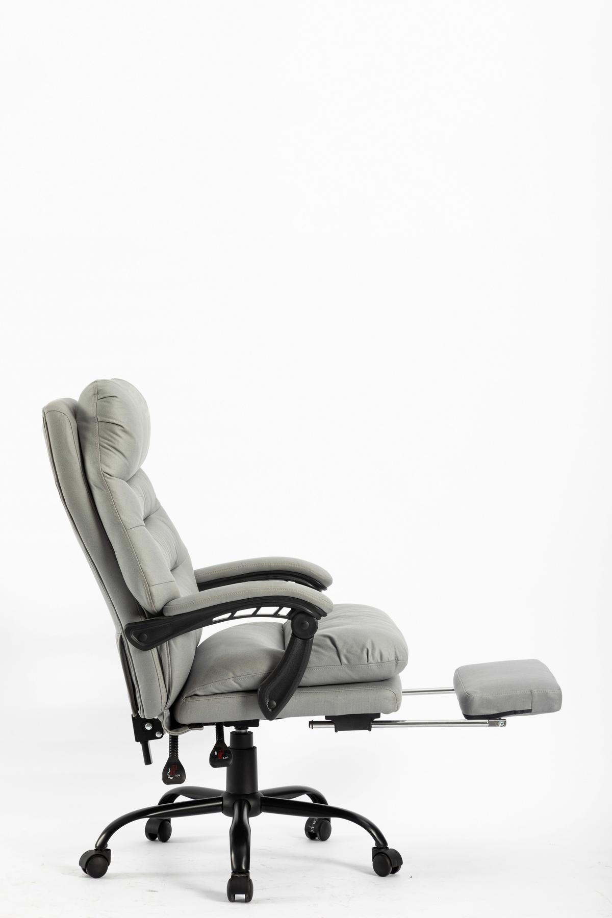 Chefsessel Big Boss mit Armstützen Grau/Schwarz - Schwarz/Grau, MODERN, Kunststoff/Textil (64/114-122/72cm) - MID.YOU