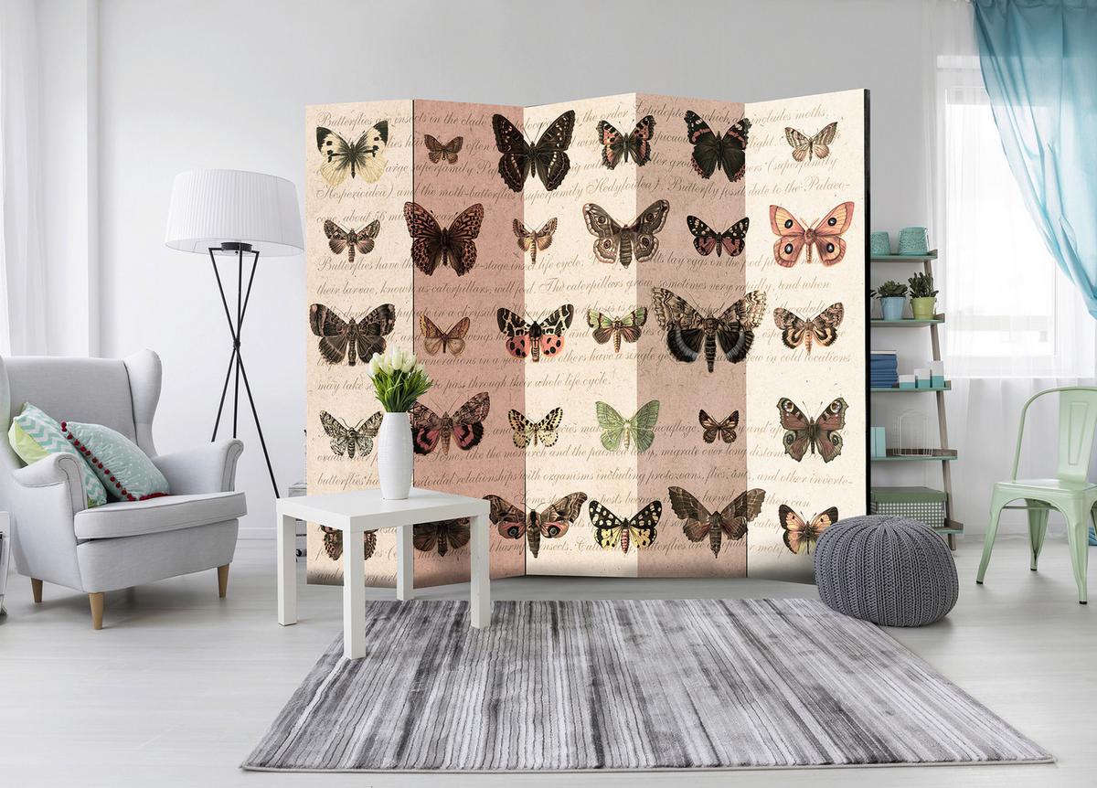 Paravent Braun Beige B: 225 cm - Beige/Braun, Basics, Holz/Textil (225/172/3cm) - artgeist