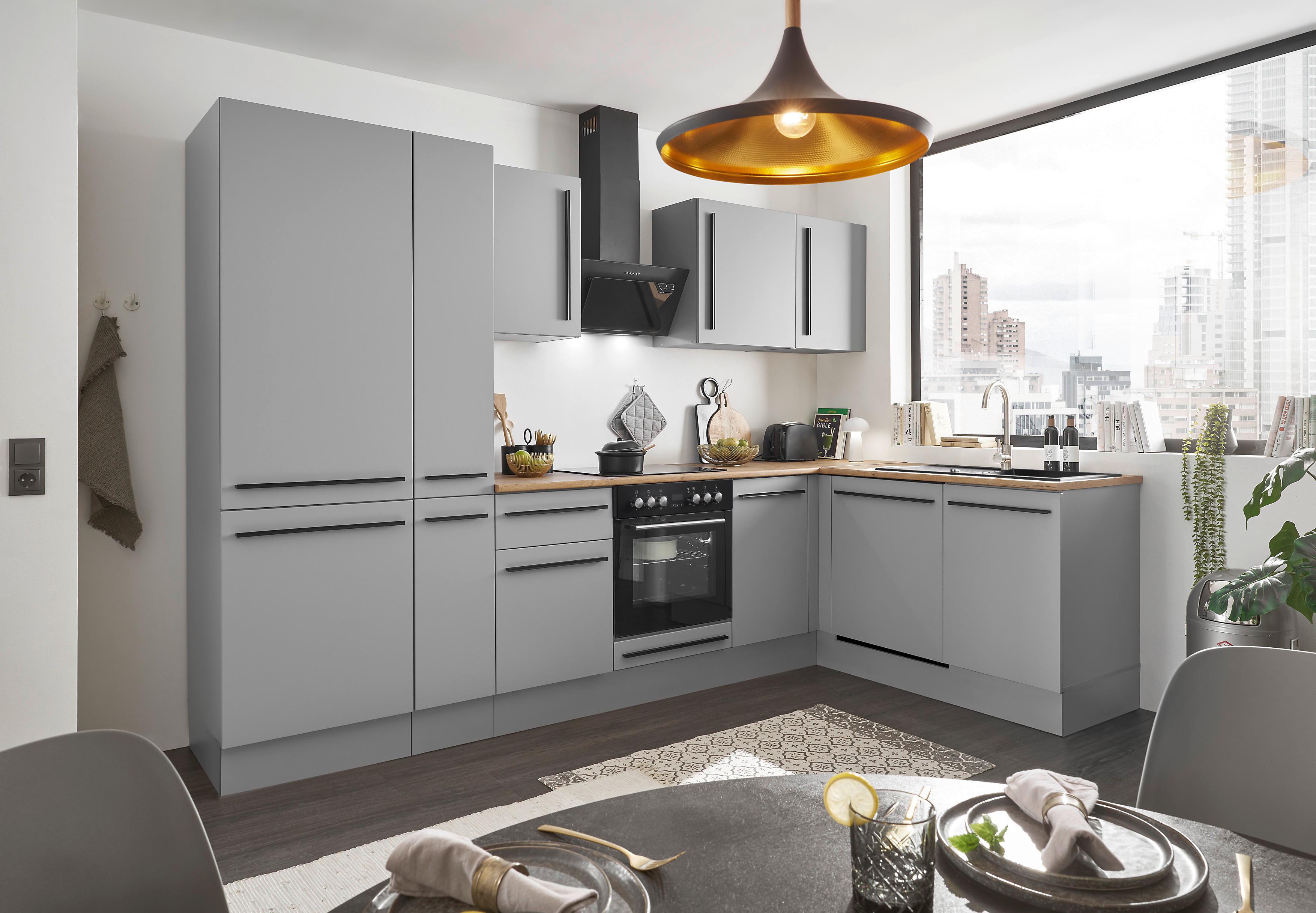 Eckküche Denver Grau/Eiche Dekor 310x175 cm - Eichefarben/Grau, Design, Holzwerkstoff (310/175cm) - MID.YOU