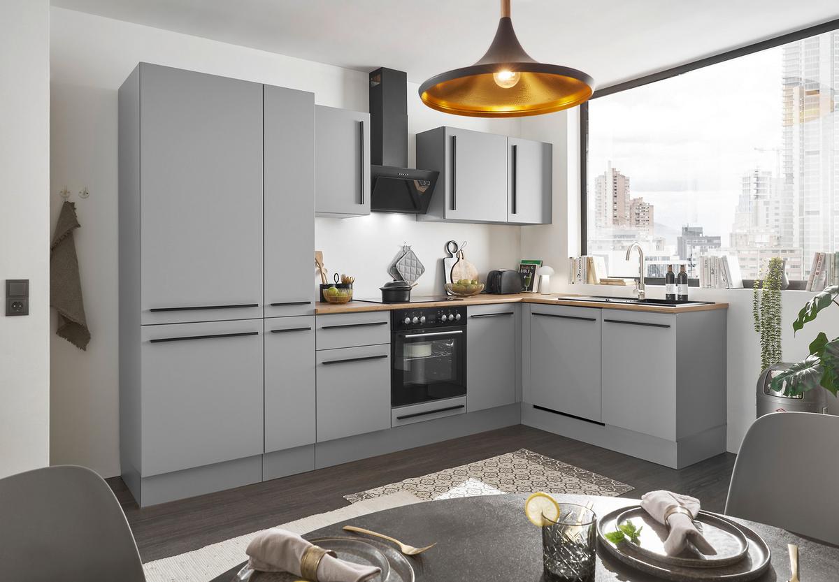 Eckküche Denver Grau/Eiche Dekor 310x175 cm - Eichefarben/Grau, Design, Holzwerkstoff (310/175cm) - MID.YOU