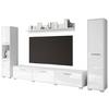 Wohnwand Bogota XL Weiss - Weiß Hochglanz/Weiß, Basics, Holzwerkstoff (240/130/31cm) - MID.YOU