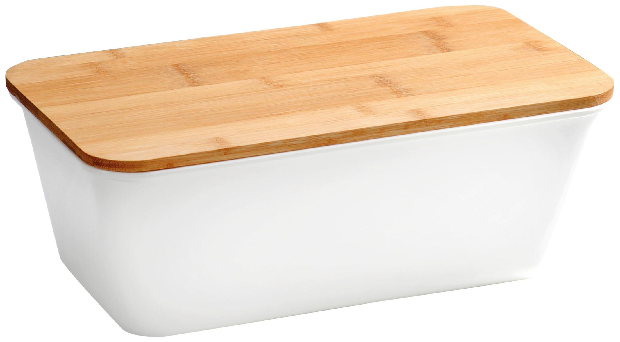 Brotkasten Weiß L: 36 cm - Weiß, Basics, Holz/Kunststoff (36/21/15cm) - Kesper