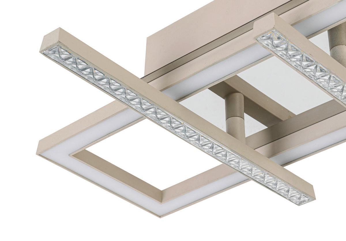 LED-Deckenleuchte Lusa - Sandfarben/Chromfarben, MODERN, Kunststoff/Metall (34/32/6,7cm) - Luca Bessoni