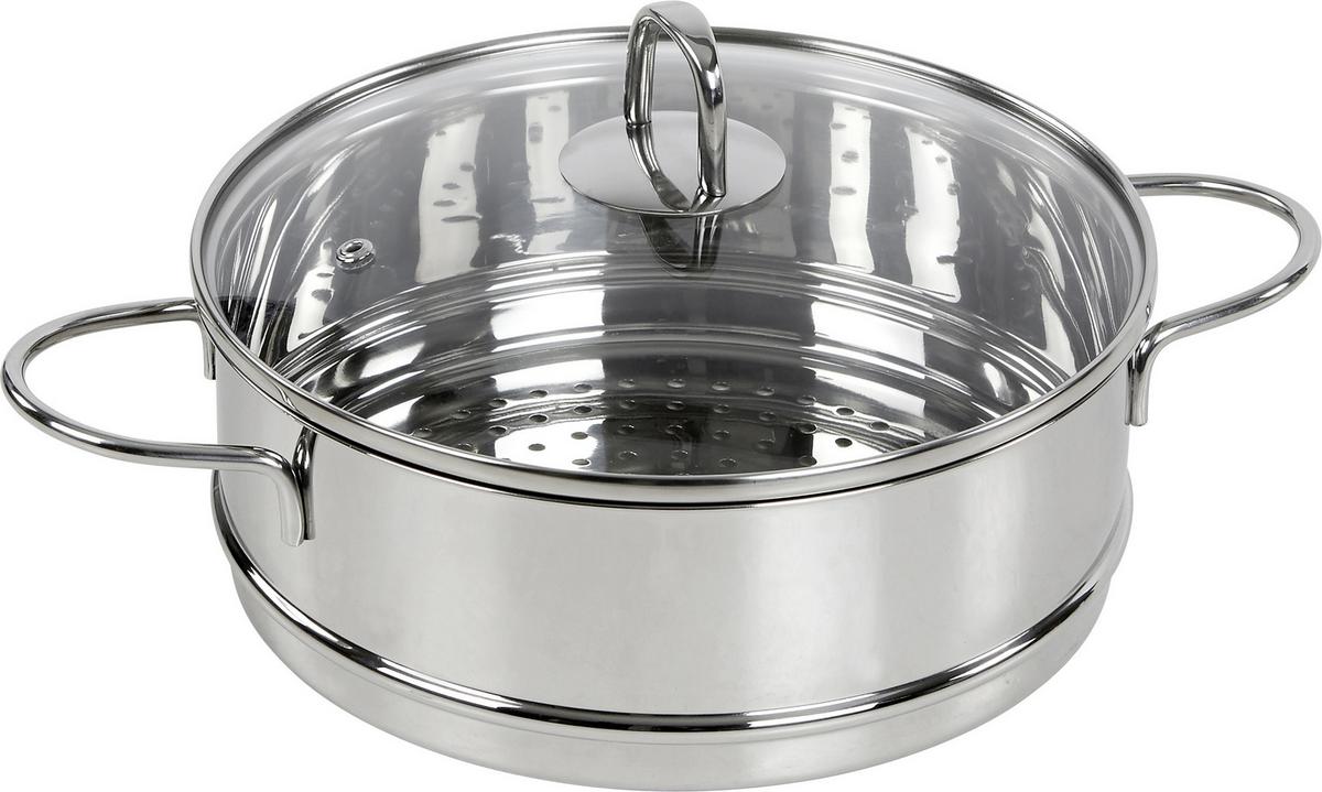 Kochtopfset Jörg 14 -teilig. Edelstahl, Mit Deckel - Klar/Edelstahlfarben, KONVENTIONELL, Glas/Metall - James Wood
