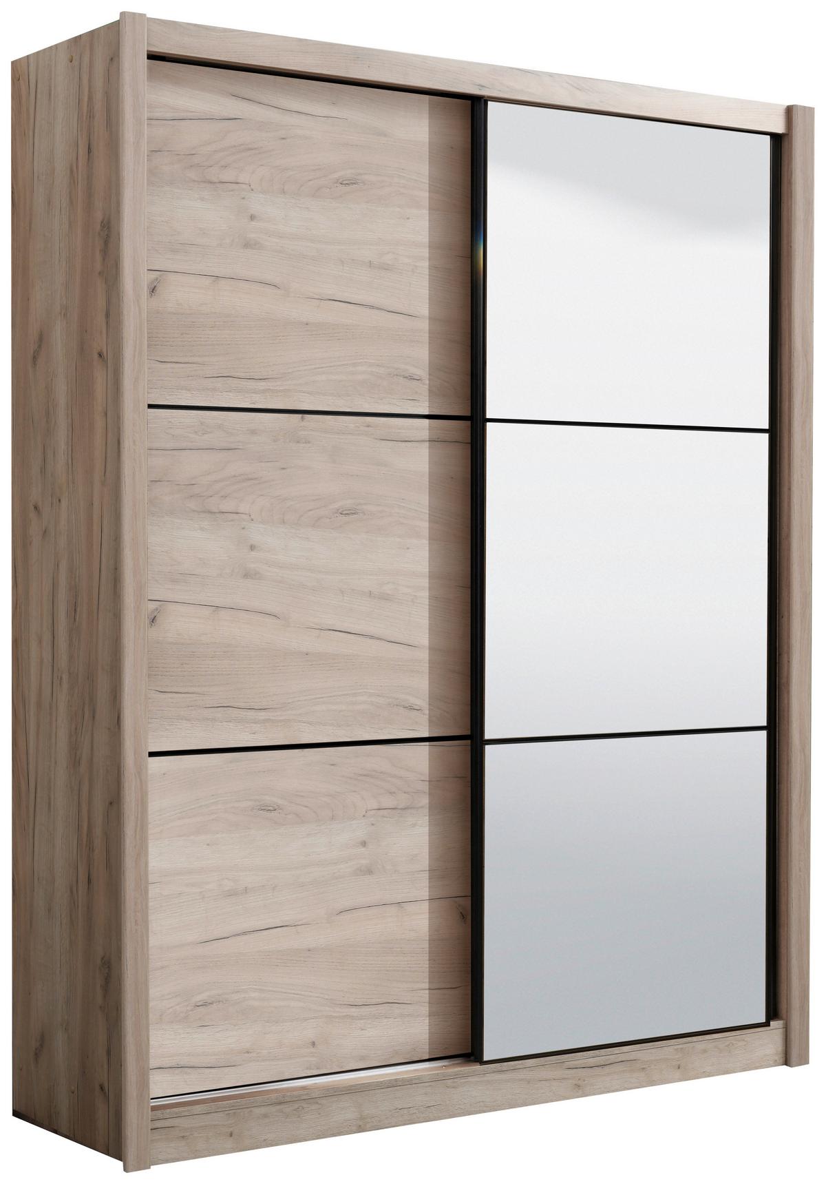 Tolóajtós Szekrény Navara 166/215,5 Cm - tölgyfa színű, Basics (166/215,5/60,5cm)