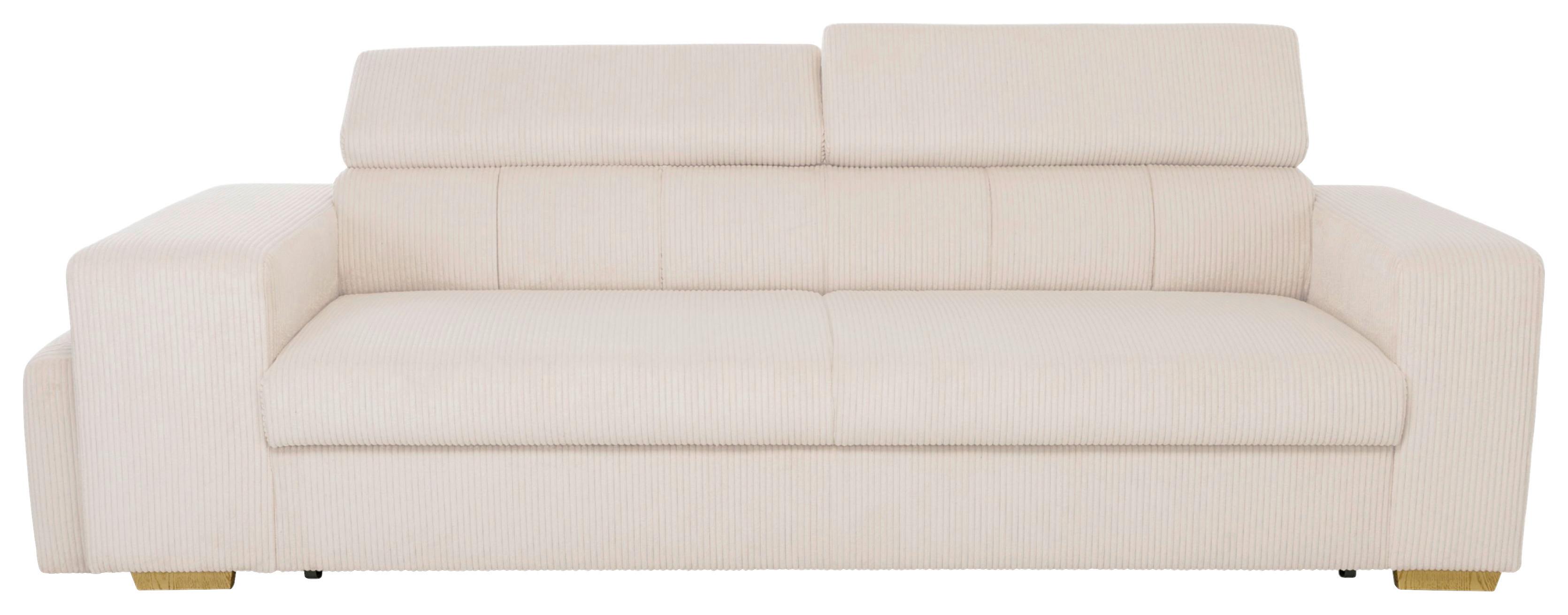 3-SitzerSofa m. Schlaffunktion Sirius S creme, B: 251cm - Creme/Schwarz, KONVENTIONELL, Holz/Holzwerkstoff (251/96/100cm)