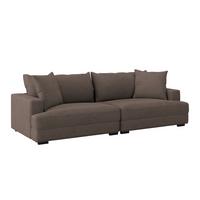 Megasofa Pelle-Megasofa - Wengefarben/Cappuccino, Trend, Textil (261/124cm) - Luca Bessoni