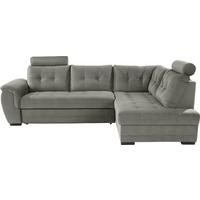 Ecksofa Mit Schlaffunktion + Bettkasten Falco, Webstoff - Dunkelgrau/Dunkelbraun, KONVENTIONELL, Textil (251/183cm) - Ondega