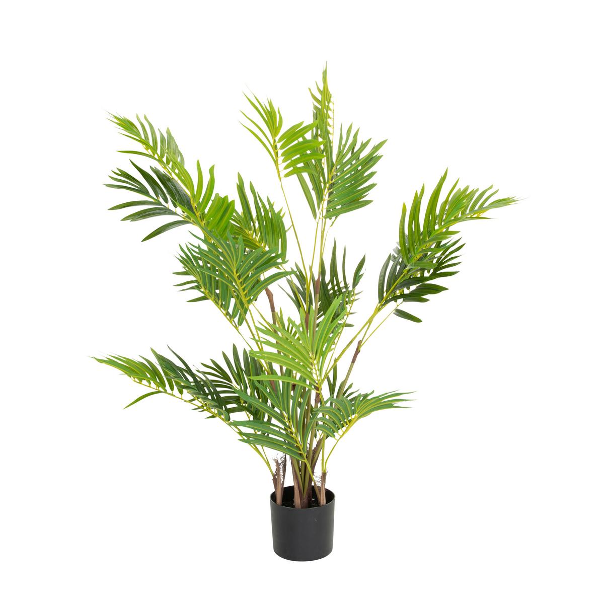 Kunstpflanze Areca I - Schwarz/Braun, Basics, Kunststoff (70/120/70cm) - MID.YOU
