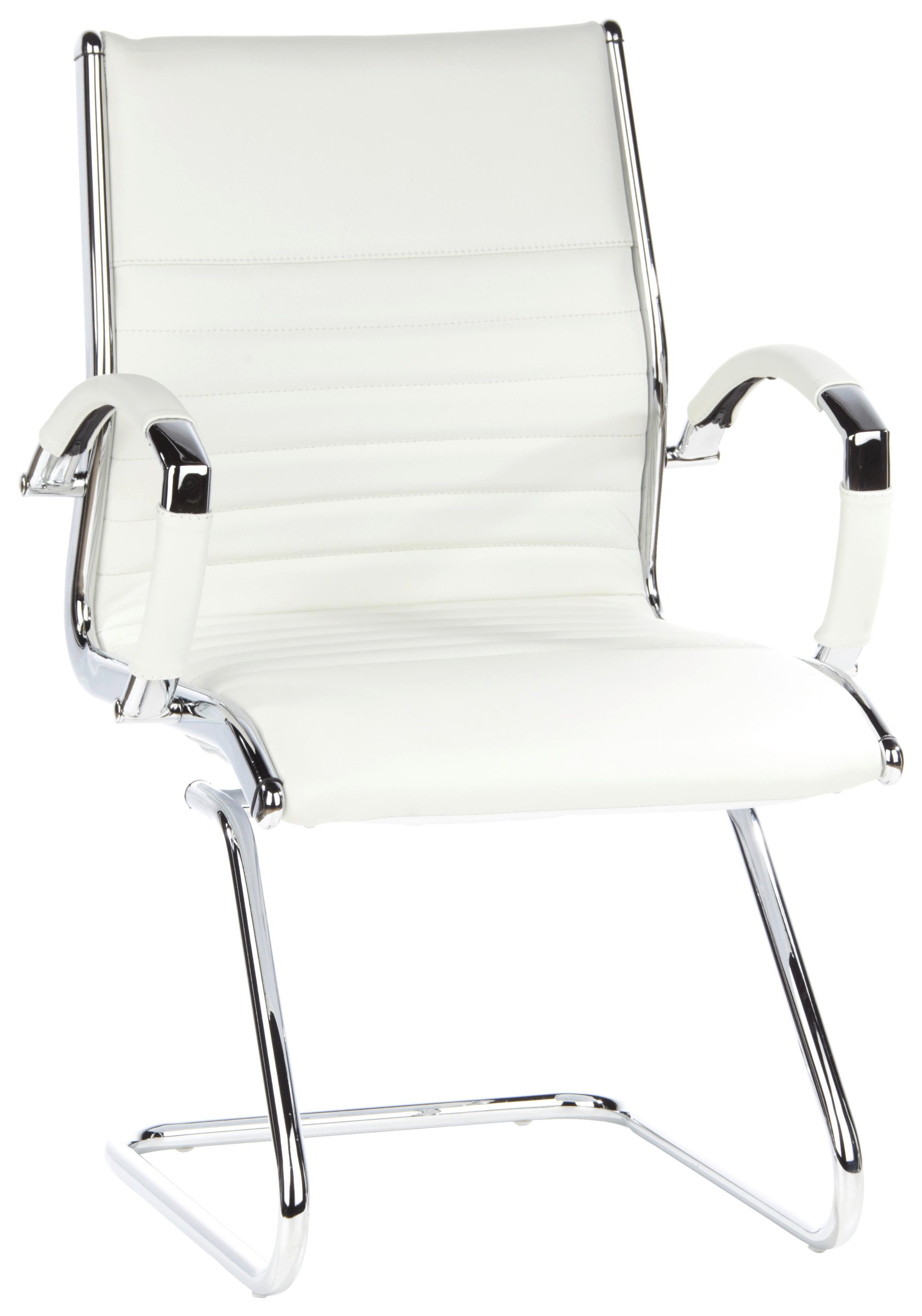 Besucherstuhl Parma V Cremefarben - Chromfarben/Creme, MODERN, Leder/Textil (62/94/46cm) - MID.YOU