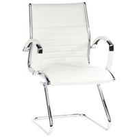 Besucherstuhl Parma V Cremefarben - Chromfarben/Creme, MODERN, Leder/Textil (62/94/46cm) - MID.YOU