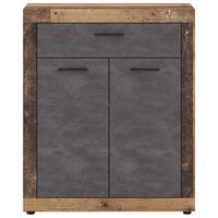 Kommode Luna Eiche Old Style - Alteiche/Schwarz, Design, Holzwerkstoff/Kunststoff (88,9/107,7/40cm) - MID.YOU