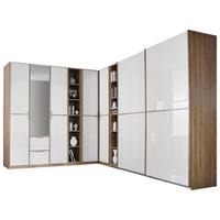 Eckschrank Mit Spiegel 271x363cm Essensa Weiß/Eichef. - Eichefarben/Weiß, Design, Holzwerkstoff (271/363cm) - Rauch Möbel