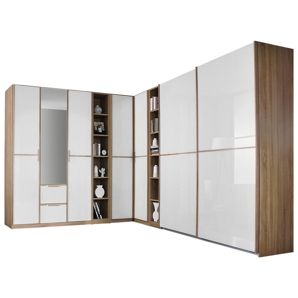 Eckschrank Mit Spiegel 271x363cm Essensa Weiß/Eichef.