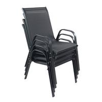 Gartenstuhl-Set Sonlas 4-teilig Anthrazit - Anthrazit, MODERN, Kunststoff/Metall (56/89/73cm) - MID.YOU