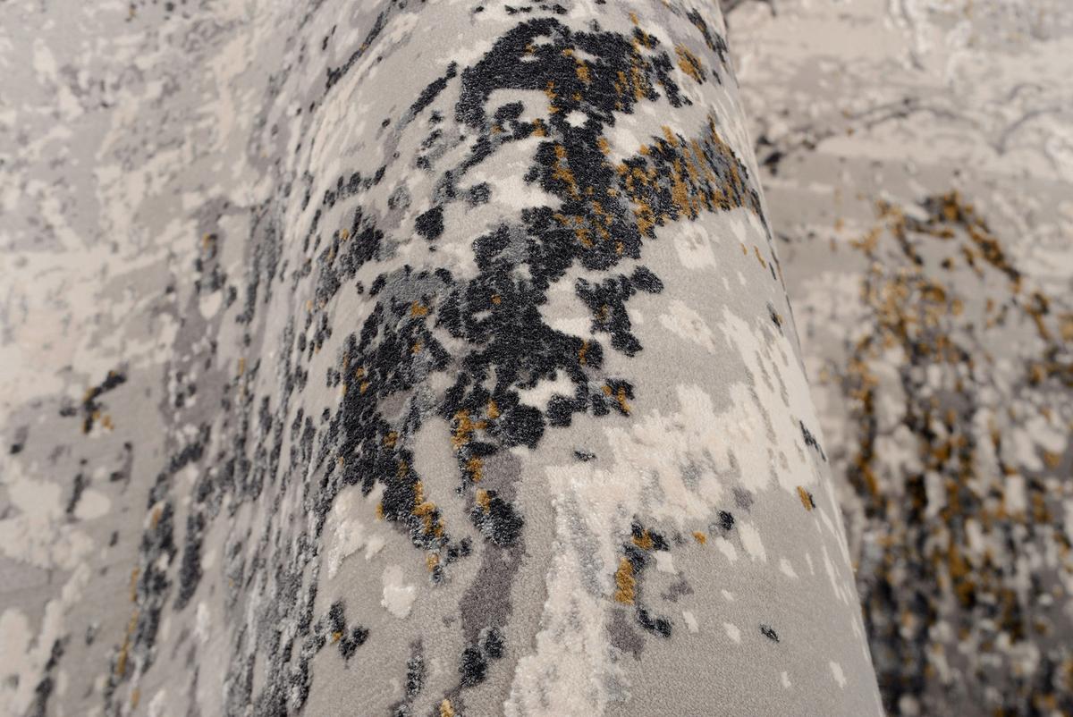 Webteppich Lille Grau/Goldfarben Rund Ø 160 cm - Goldfarben/Grau, Design, Textil (160cm) - Dieter Knoll