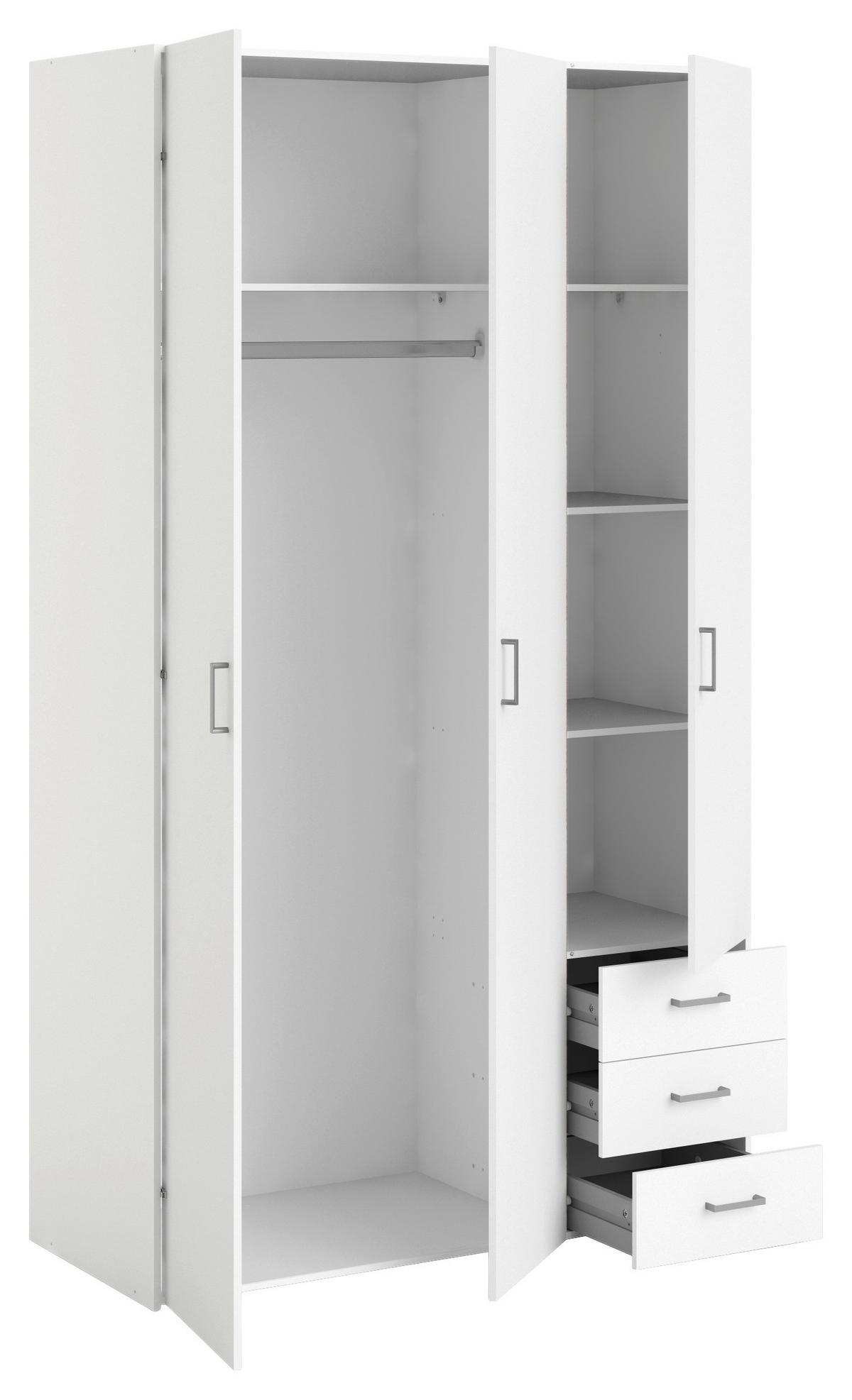 Kleiderschrank Space, Weiß, B: 115,8 Cm - Weiß, Basics, Holzwerkstoff (115,8/200,4/49,5cm) - MID.YOU