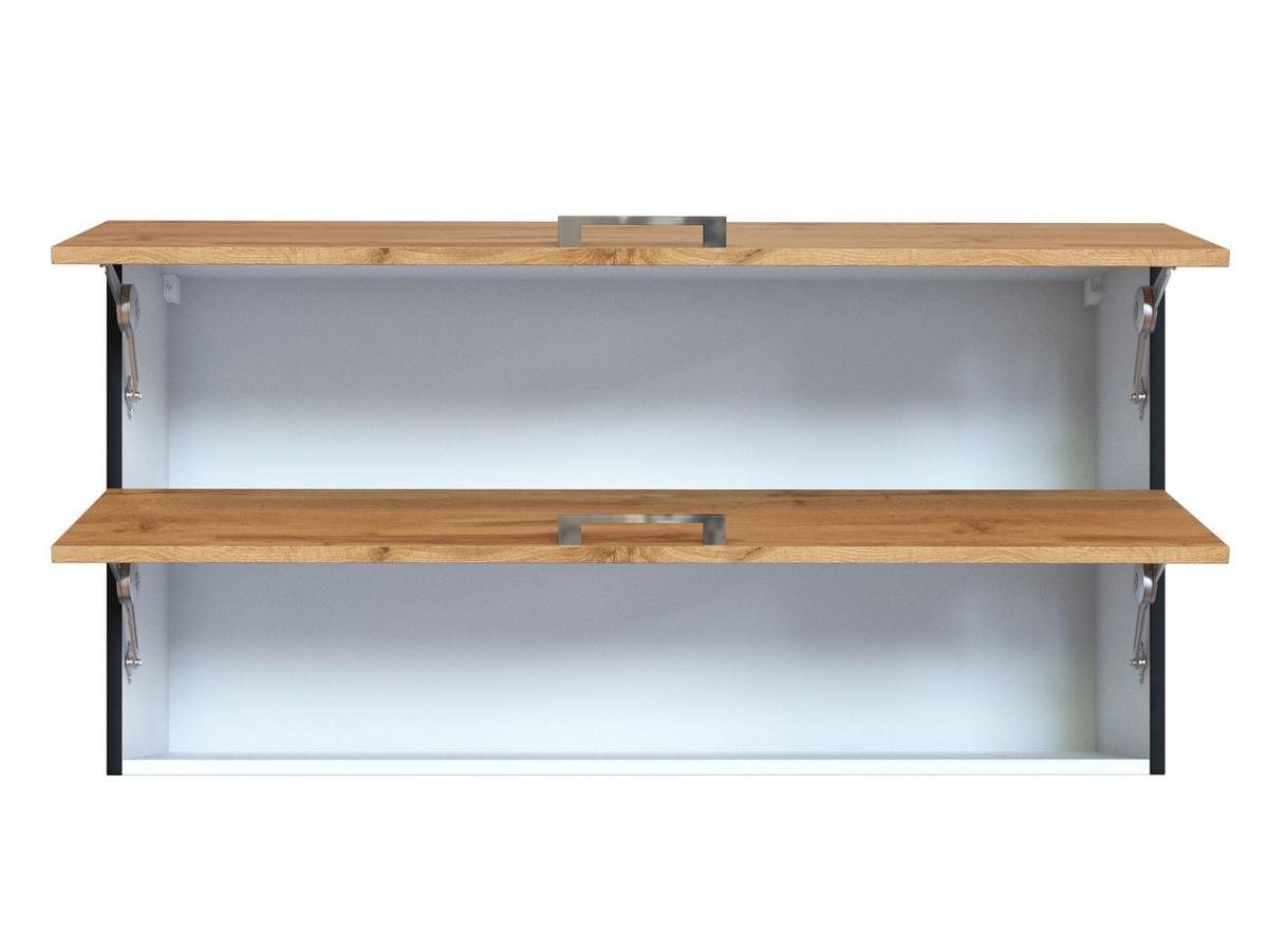 Küchenoberschrank B: 110 cm Eiche Dekor 2 Klappen - Anthrazit/Eiche Wotan, MODERN, Holzwerkstoff (110/57/34cm) - Held