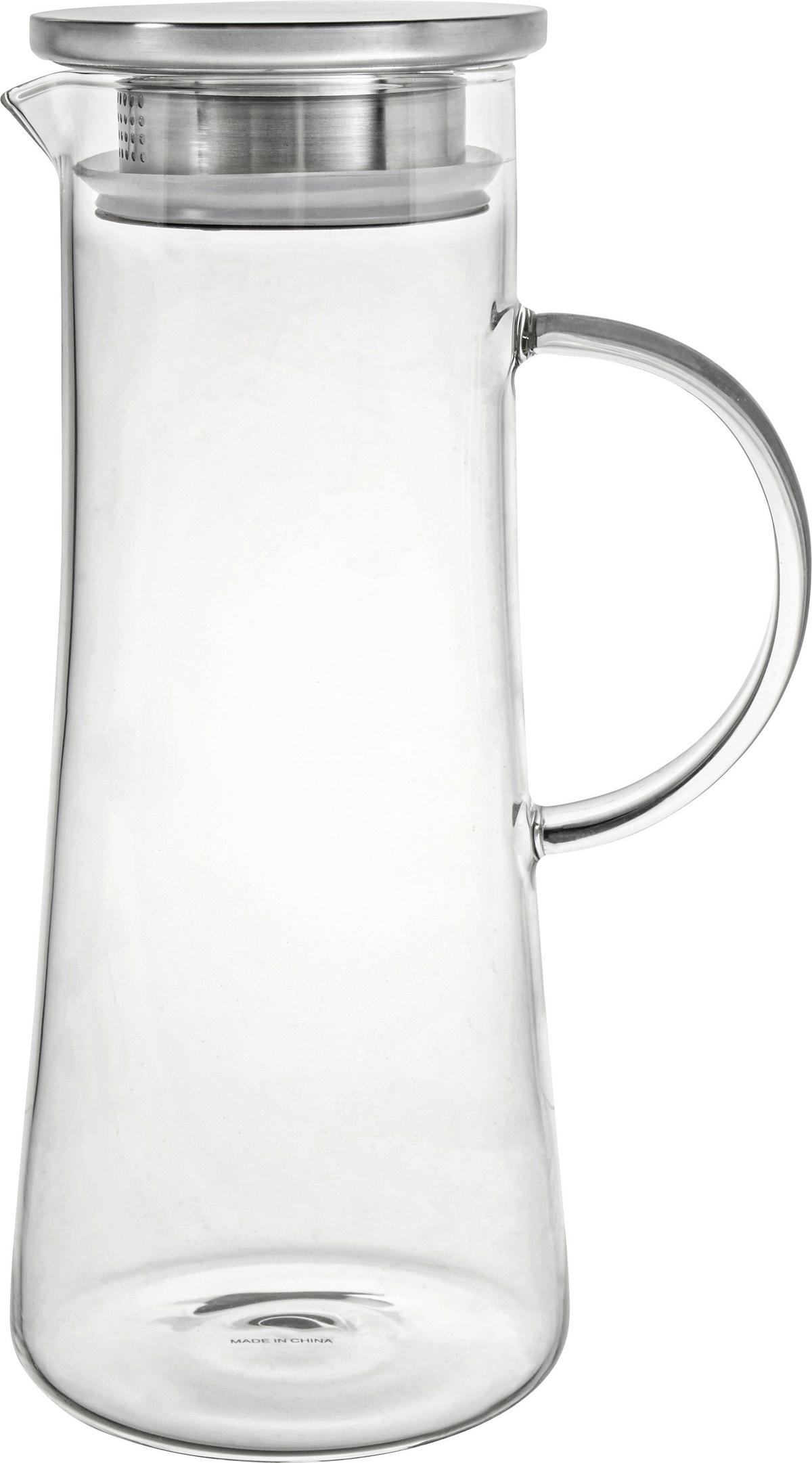 Glaskrug Kim mit Deckel ca. 1,3 L - Klar, ROMANTIK / LANDHAUS, Glas/Metall (10/26cm) - James Wood