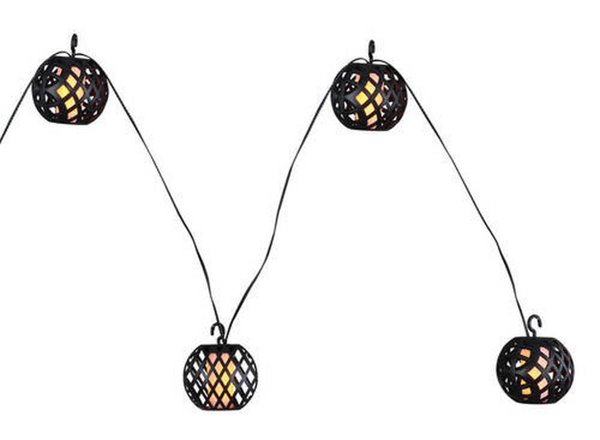 Solarleuchte Lichterkette - Schwarz/Weiß, Basics, Kunststoff (410/7/7cm) - Globo