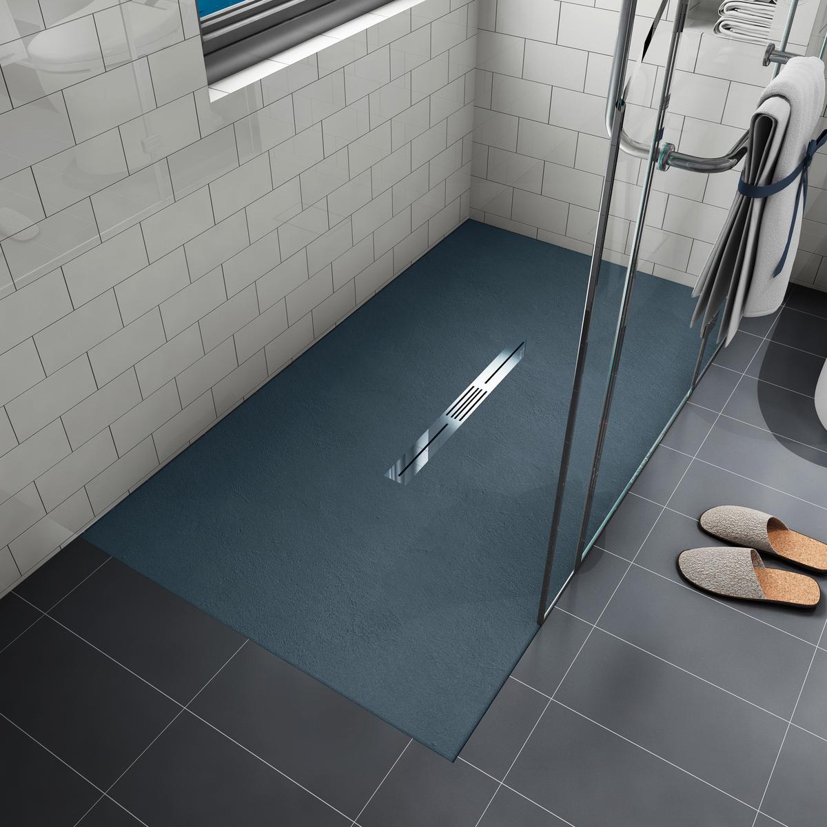 Schneidbare Duschtasse Smc 170x80cm Grau - Grau, Basics, Kunststoff (170/2,6/80cm)