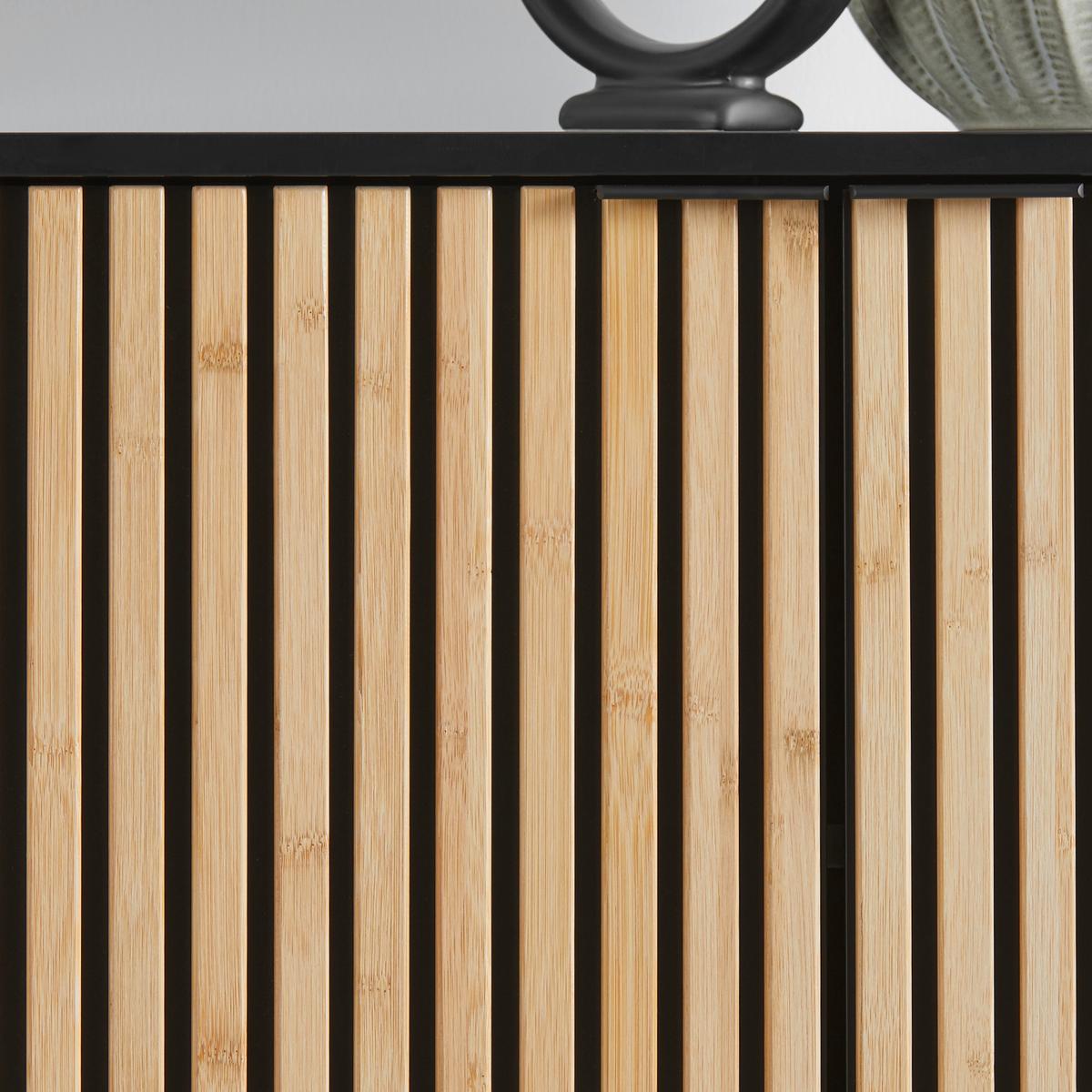 Komoda MADRID - čierna/prírodná farba, Modern, kov/drevo (76/90/35cm) - Mömax