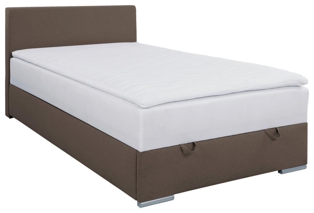 Čalouněná postel COSI 120x200 cm, kamenná - barvy chromu/pískové barvy, Konvenční, kov/dřevo (120/200cm)