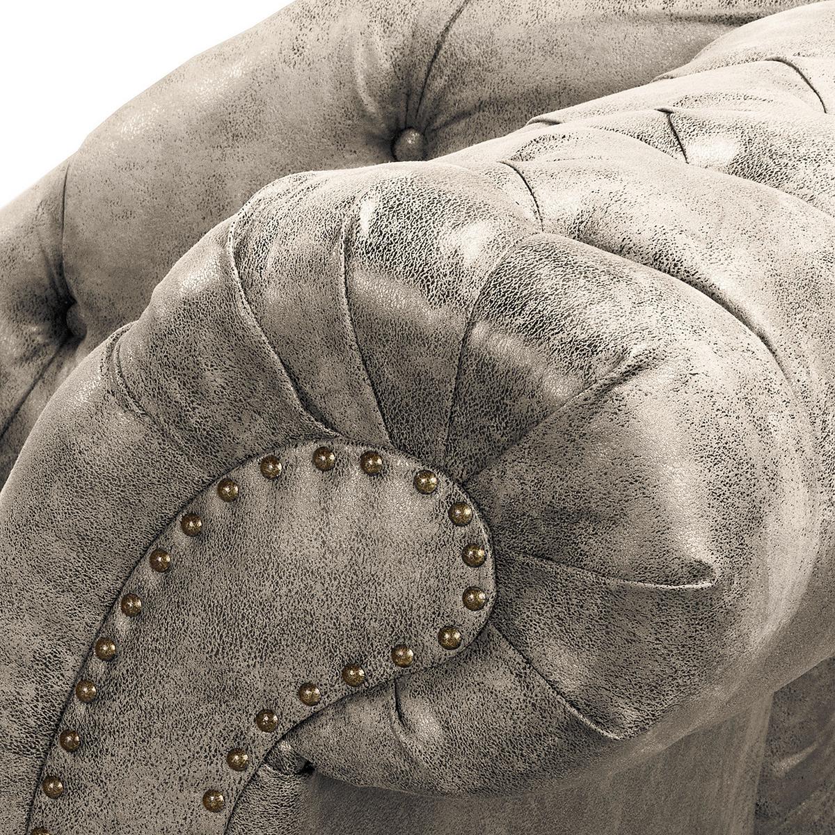 Récamiere Pako Hellgrau B: 185cm - Hellgrau/Braun, Design, Textil (185/93/75cm) - Livetastic