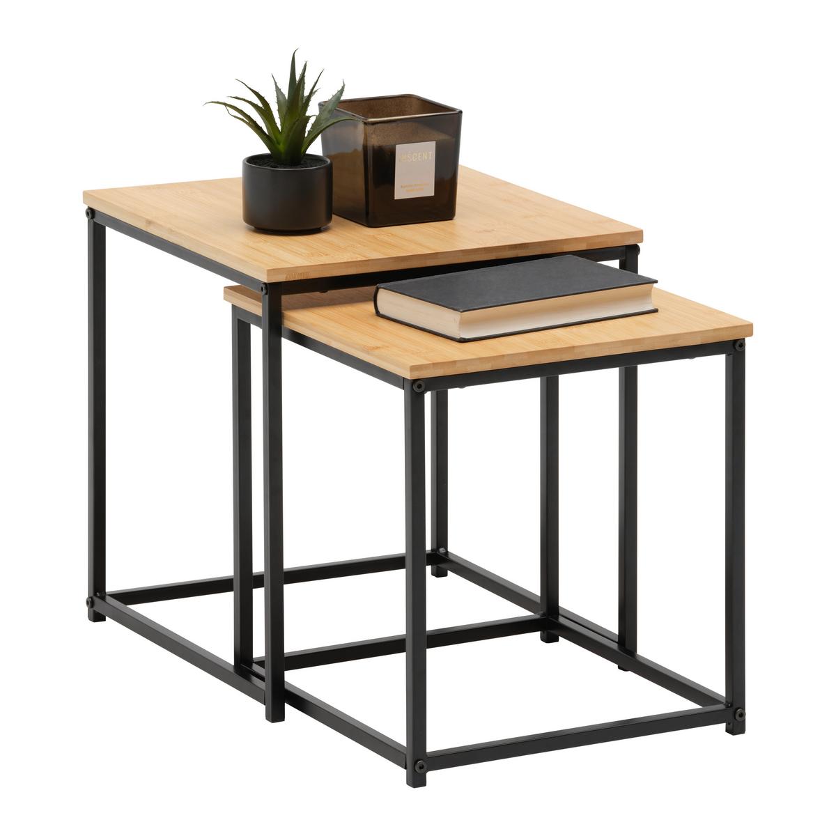 SADA STOLKŮ KOKO -EXKLUSIV- - černá/přírodní barvy, Lifestyle, kov/přírodní materiály (34/38/36/40/34/38cm) - Mömax