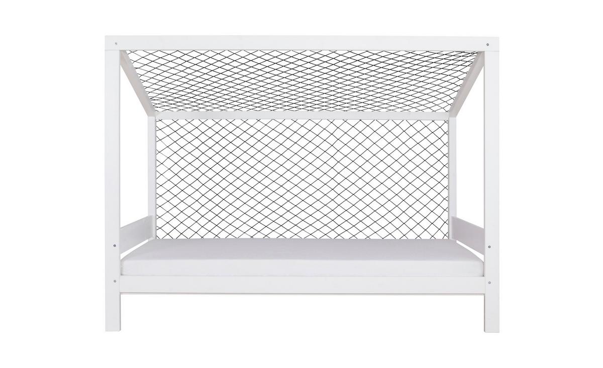 Bodenbett mit Rollrost 90x200 cm Weiß - Weiß/Naturfarben, MODERN, Holz (90/200cm) - MID.YOU