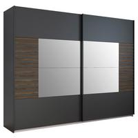 Schwebetürenschrank Barea Dunkelgrau Eiche Dekor - Eiche dunkel/Dunkelgrau, MODERN, Holzwerkstoff (271/210/62cm) - Rauch Möbel
