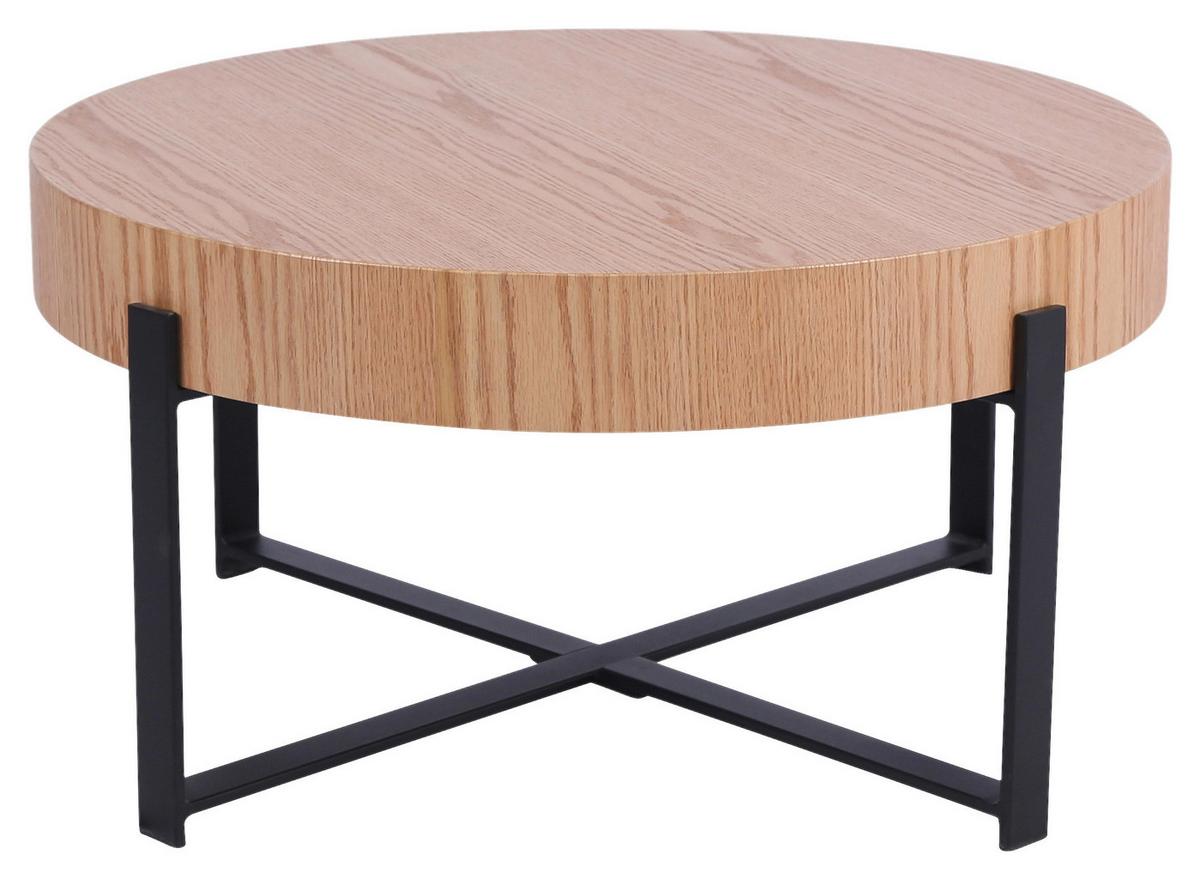 Couchtisch Lima Mdf Eiche Schwarz, B: 80 cm - Eichefarben/Schwarz, MODERN, Holz/Holzwerkstoff (80/42/80cm)