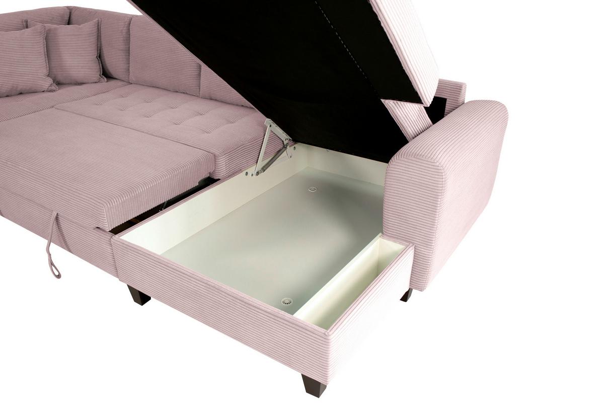 Wohnlandschaft Moritz Rosa U-Form: 178x324x155 cm - Rosa, Trend, Textil (178/324/155cm)