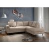 Eckschlafsofa Passione, Beige S: 242x200 Cm - Beige/Schwarz, MODERN, Textil (242/200cm) - Livetastic