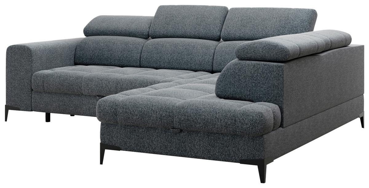 Rohová sedačka MASON, pravá, tmavosivo-čierna tkanina - čierna/tmavosivá, Modern, kov/drevo (271/211cm) - Mömax