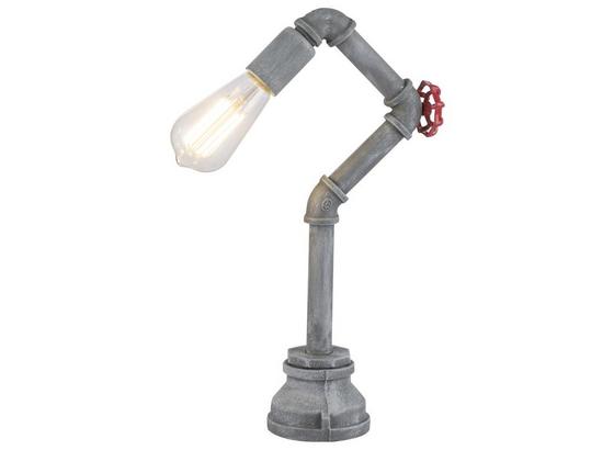Tischleuchte 60w H: 43,5cm - Grau, MODERN, Metall (21/10/43,5cm) Tischleuchte 60w H: 43,5cm - Grau, MODERN, Metall (21/10/43,5cm)