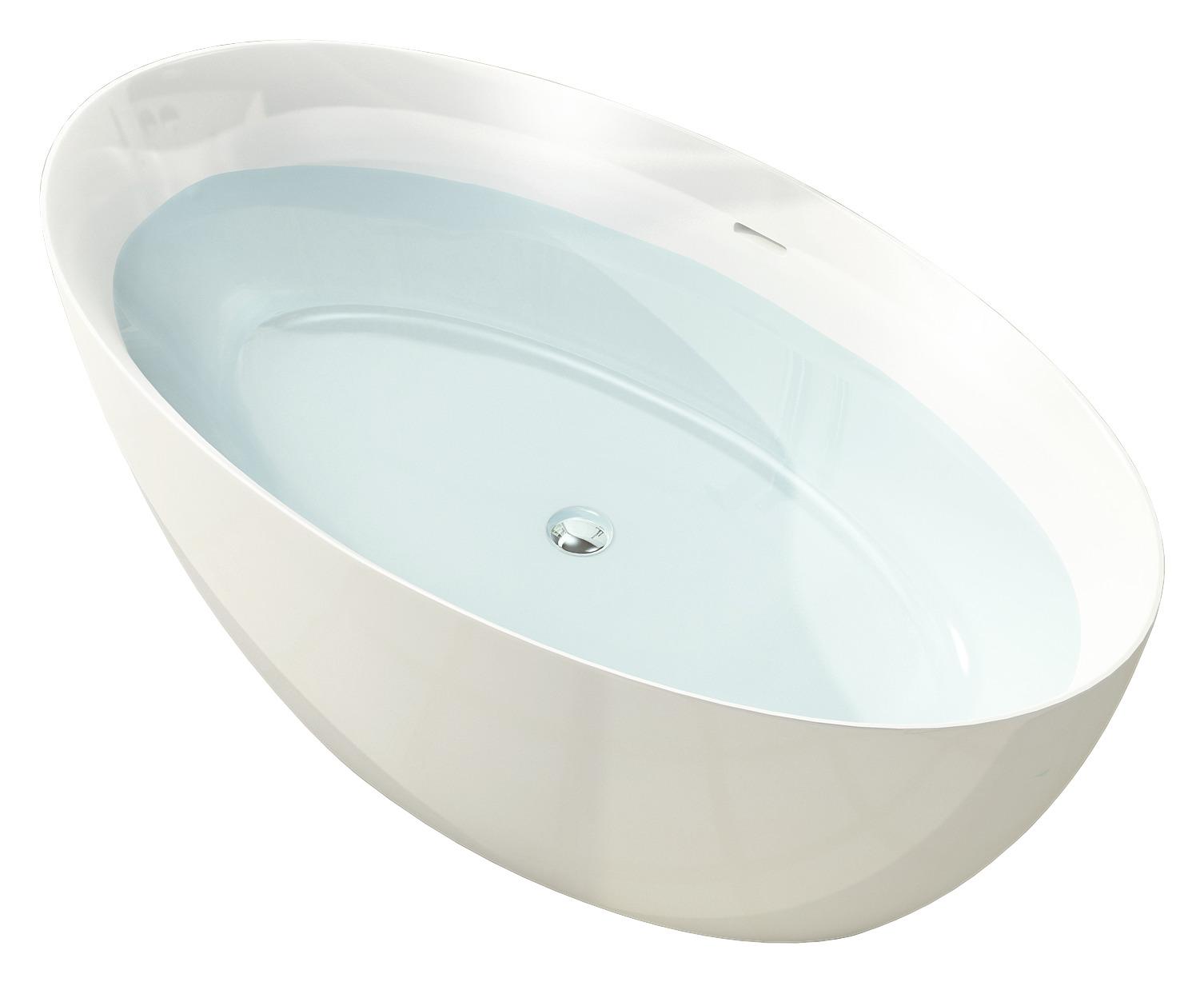 Voľne stojaca vaňa MIAMI - biela, Modern, plast (170cm)