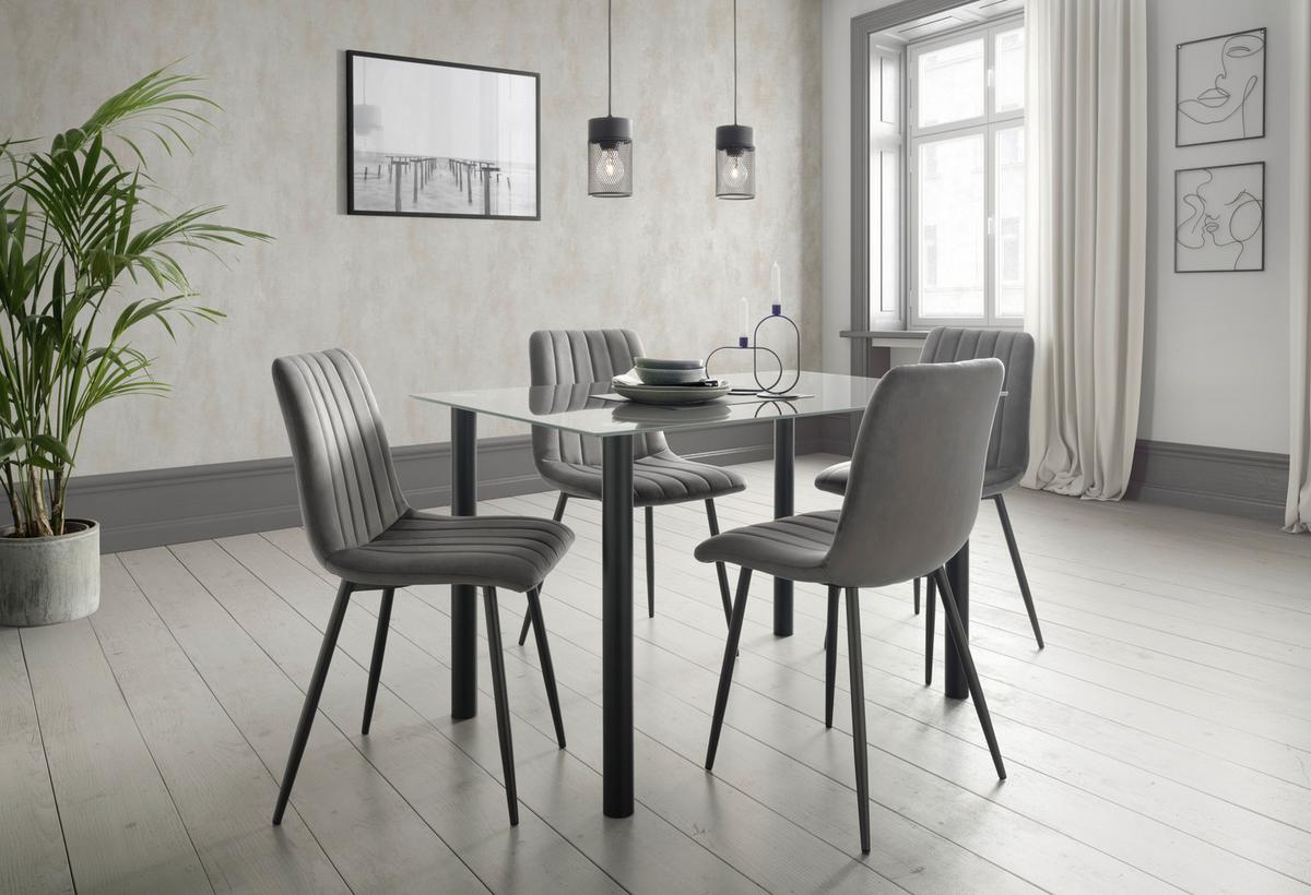 Židle LISA šedá - šedá/antracitová, Lifestyle, kov/textil (45/88/56cm) - Mömax