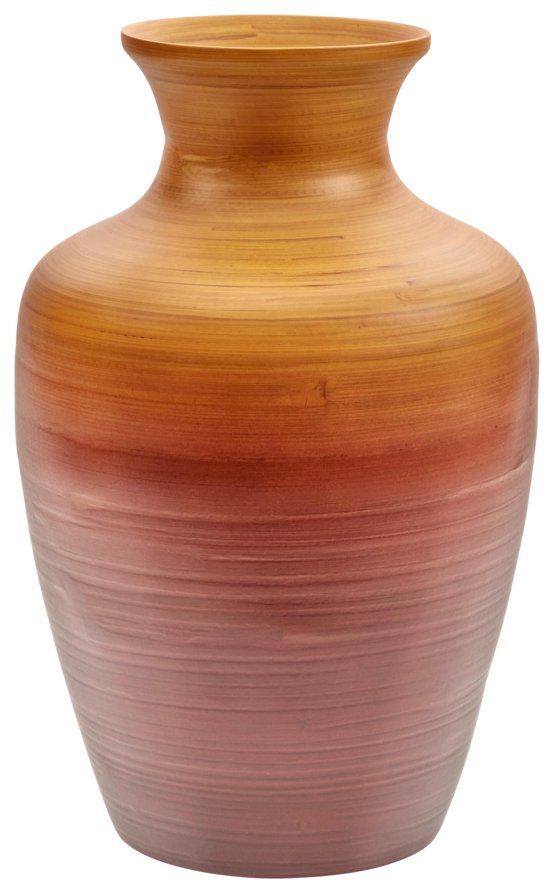 Vase Camille Zylindrisch Bambus Braun/Gelb H: 35 cm - Gelb/Braun, MODERN, Naturmaterialien (22/35cm) - James Wood
