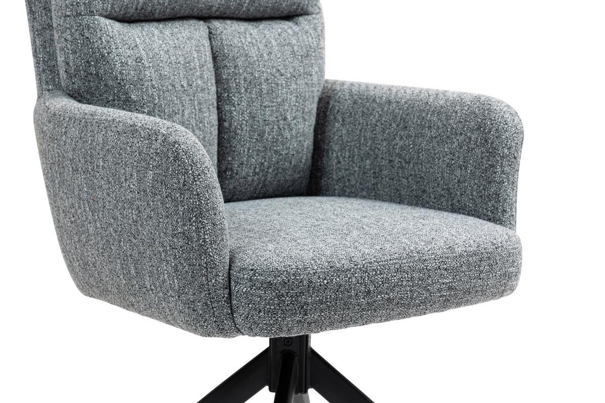 Armlehnstuhl Ella Ella - Schwarz/Grau, KONVENTIONELL, Textil/Metall (60/95/67cm) - MID.YOU