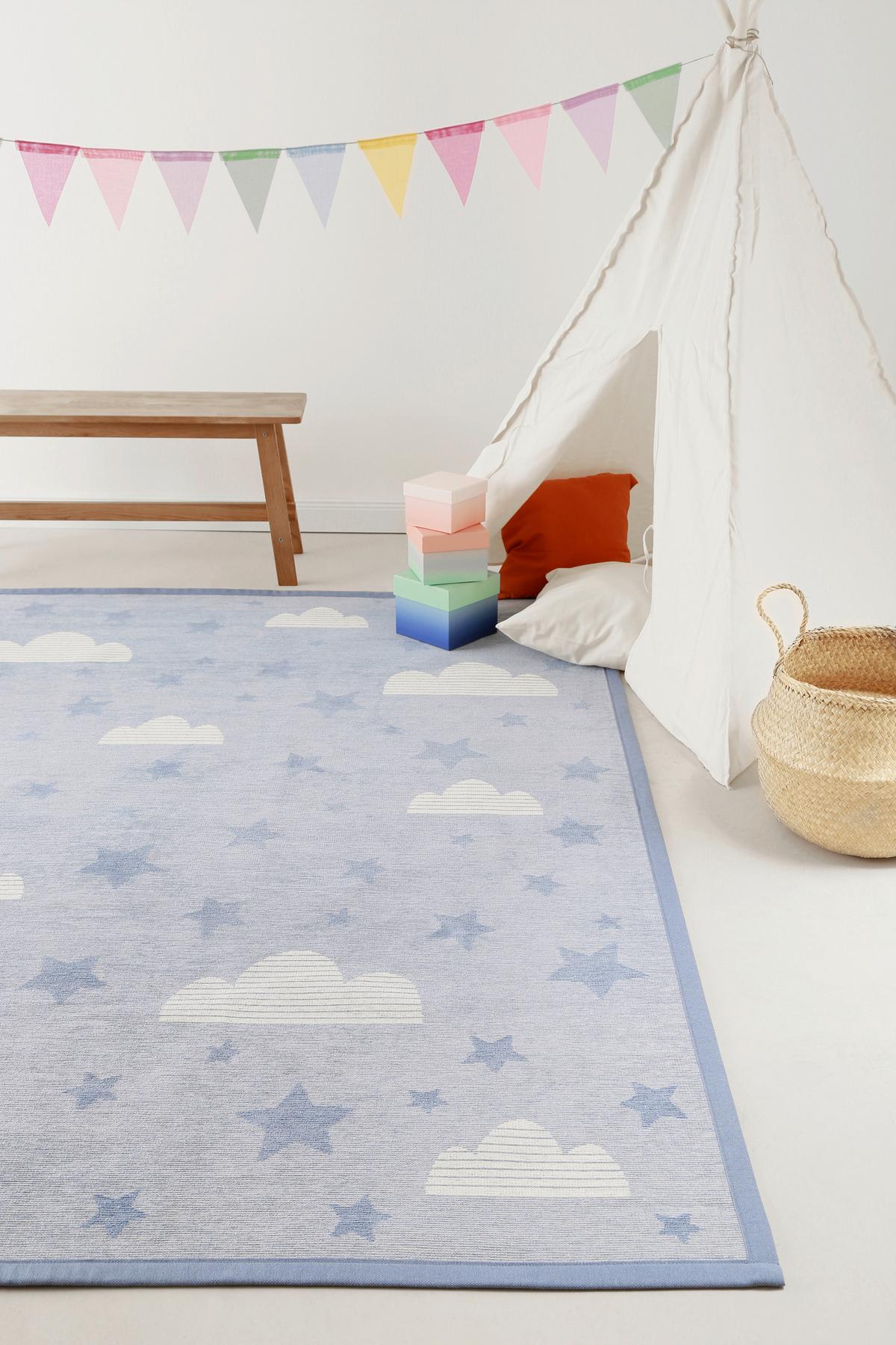 Kinderteppich Blau, Bxl: Ca. 160x230 Cm - Blau/Pastellblau, Trend, Textil (160/230cm) - Esprit
