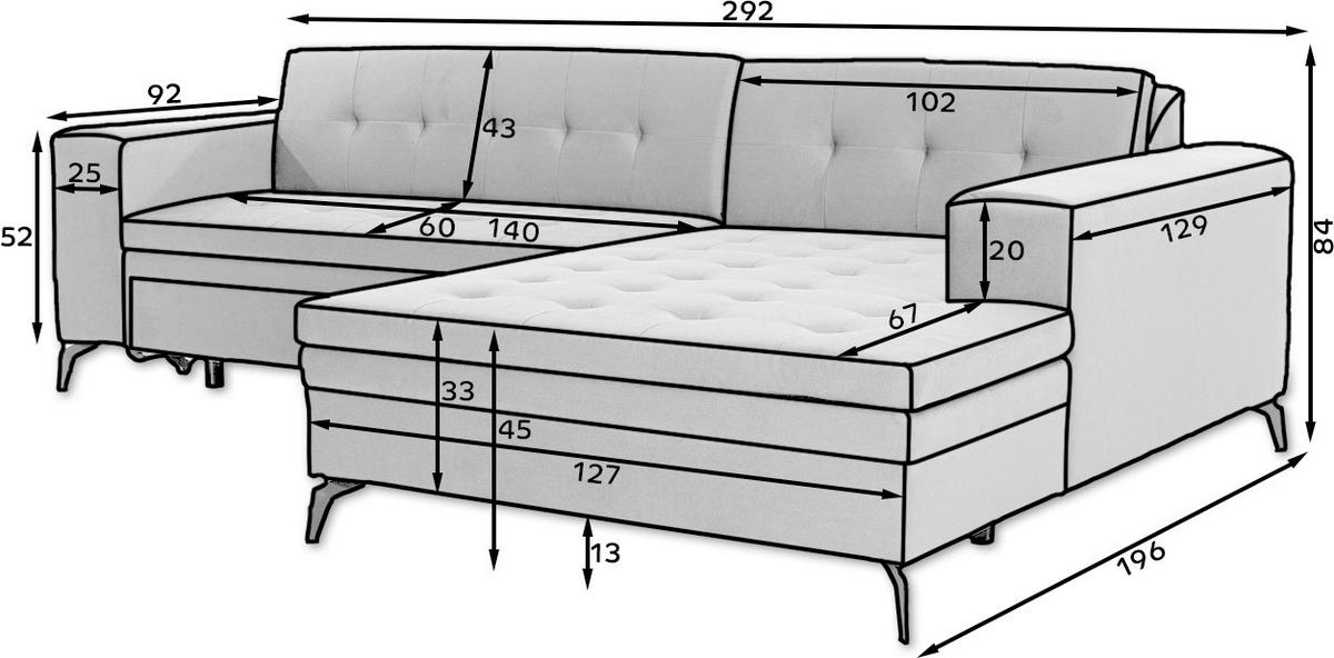 Ecksofa Solange Grün S: 292x196 cm - Schwarz/Grün, Design, Textil (292/196cm) - MID.YOU