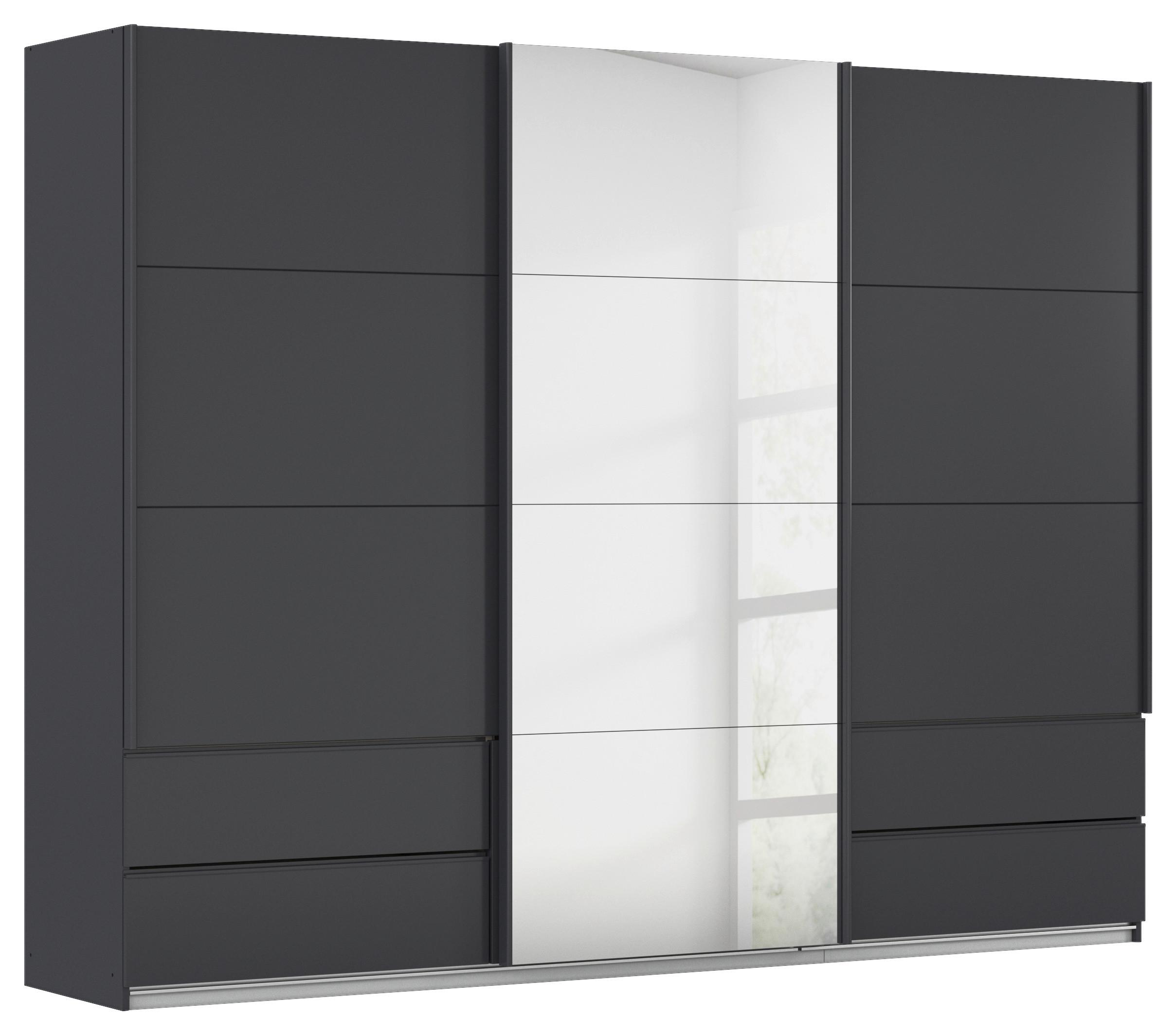 Schwebetürenschrank Mit Spiegel 271cm Karpo, Grau