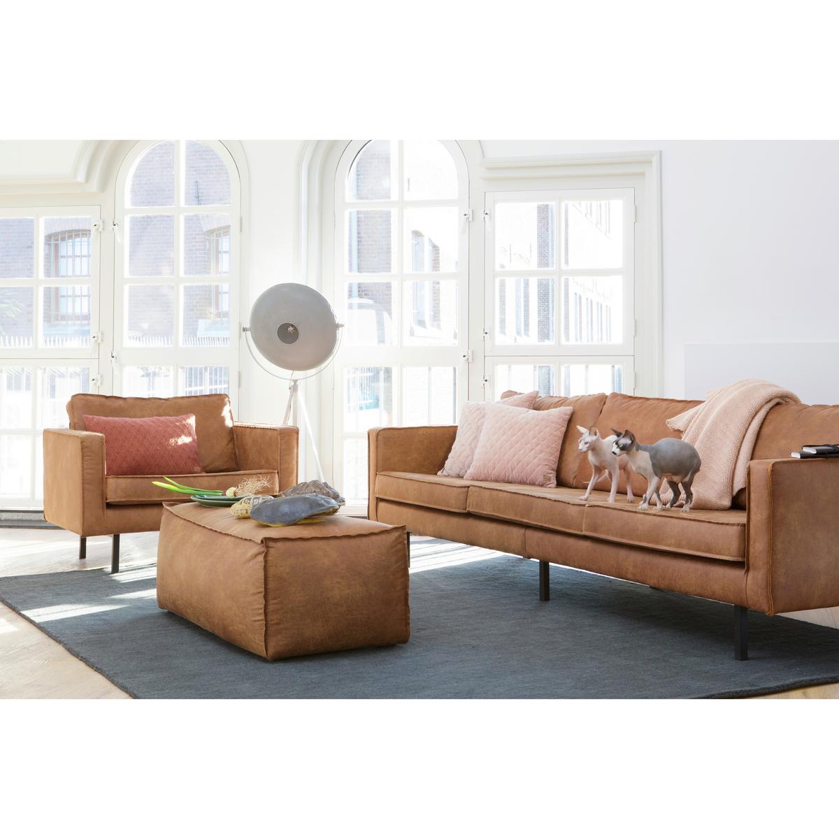 Hocker Rodeo Cognac B: 120cm - Cognac, Design, Leder (120/43/60cm) - Livetastic