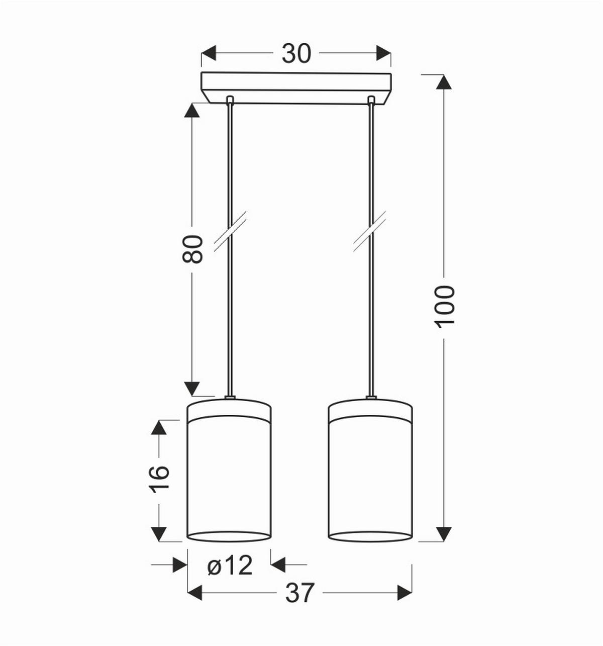 Pendelleuchte 32-21991 Wels - Eichefarben/Schwarz, Natur, Glas/Metall (37/12/100cm)